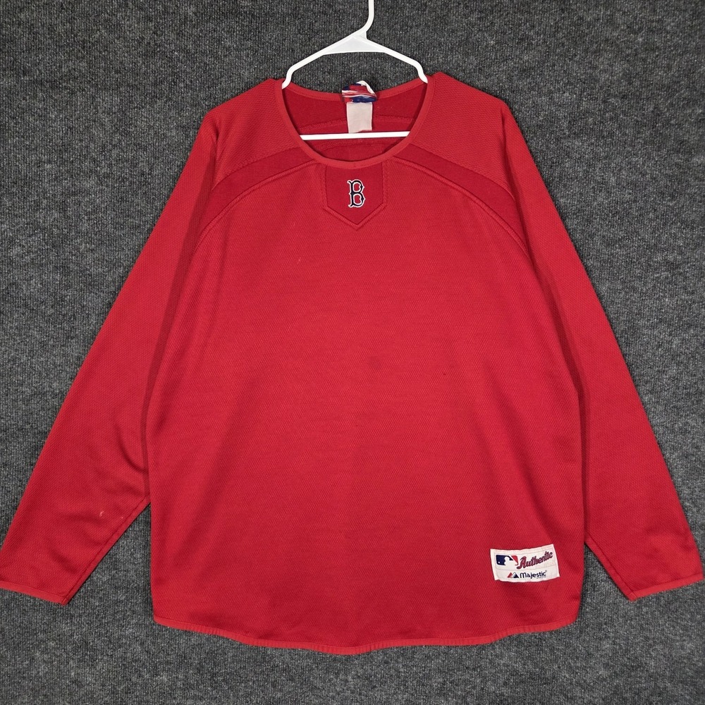 Vintage Majestic Boston Red Sox Pullover Mens XL Red MLB Authentic Collection
